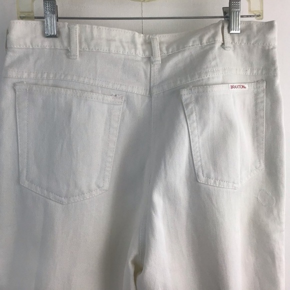 White straight leg Braxton 5 Pocket with Logo Stretch Jeans SIze 14. - Picture 8 of 10